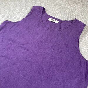 Flax Tank Top Womens Size Small 100% Linen Crew Neck